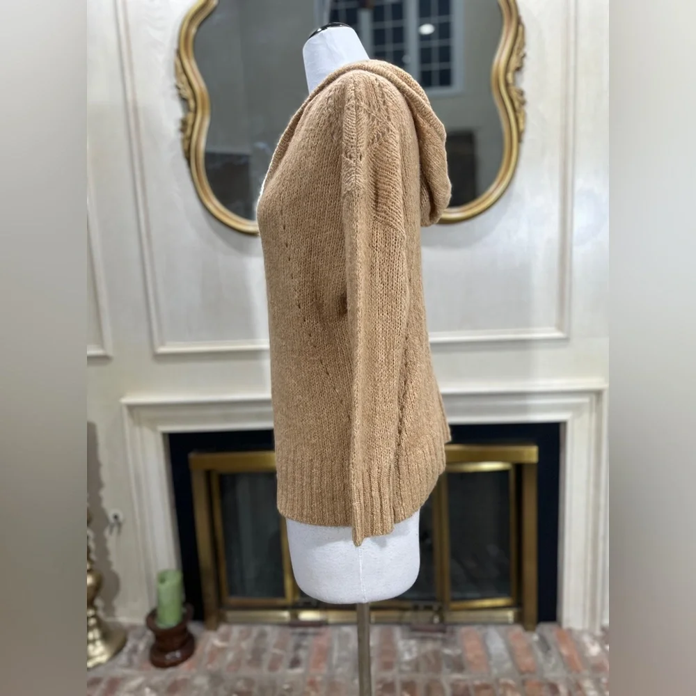 American Eagle Women’s Hooded Sweater Tan XS Soft Wool‎ Blend Jegging Fit
